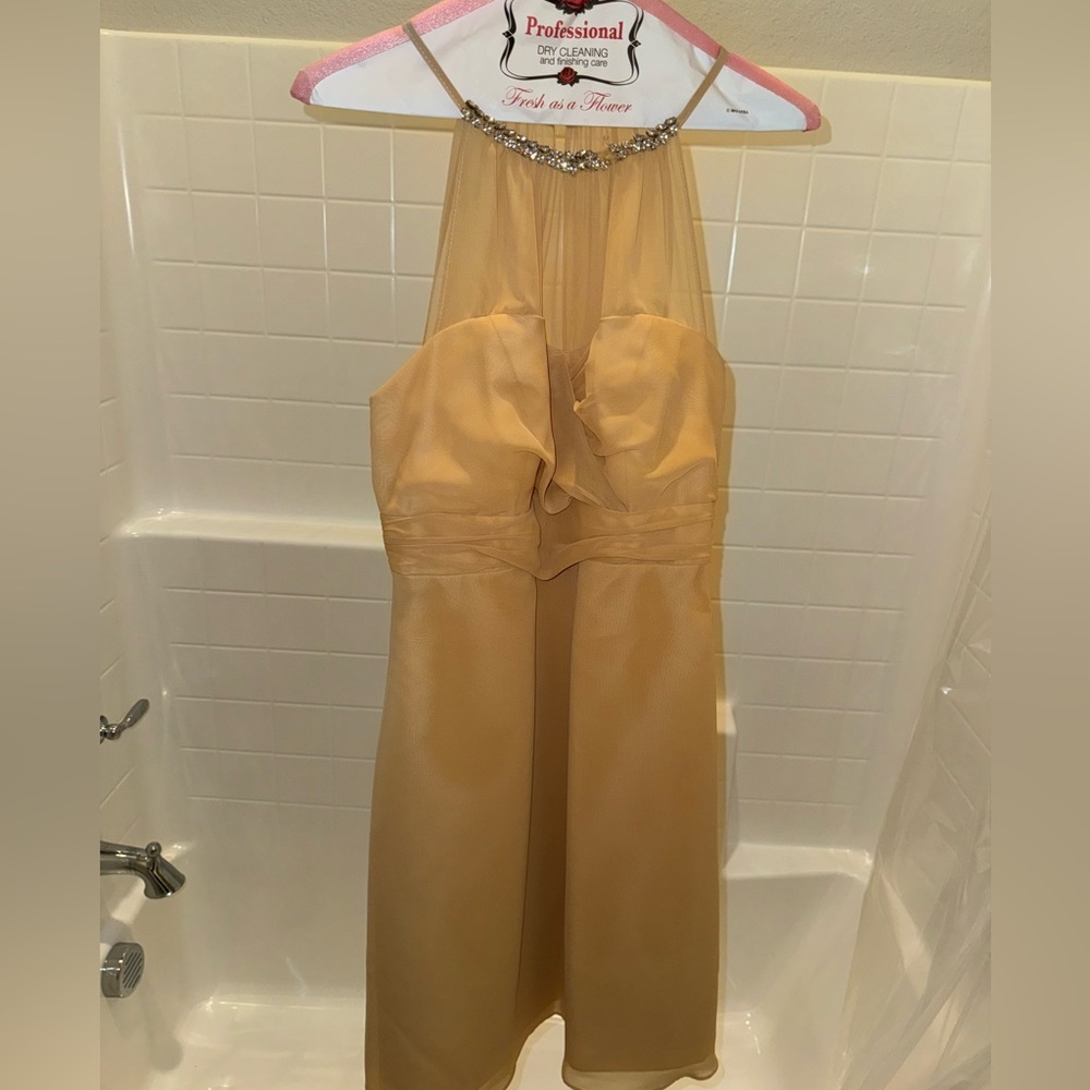 Yellow-Gold Short Formal Dress